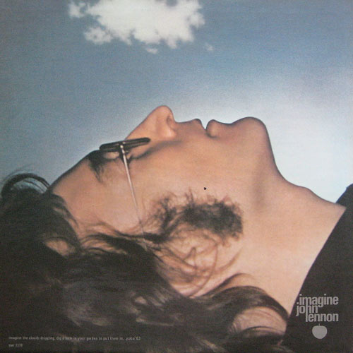 Обложка пластинки Imagine (1971), обратная сторона